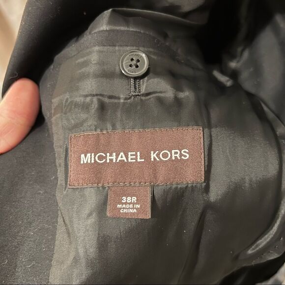 Michael Kors Navy Mens 3-Button Blazer 38R Double Zip Pockets - Picture 6 of 7